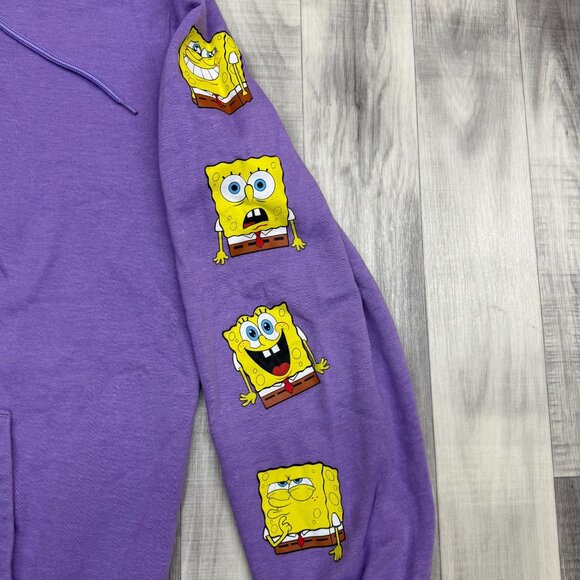 ✅Men L Spongebob Squarepants Bikini Bottom Drivers License Graphic Hoodie Purple - Picture 5 of 11